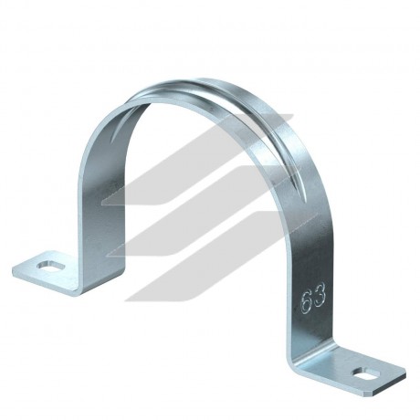 Скоба двохлапкова для кріплення труб та металорукава ø63мм, Stilma